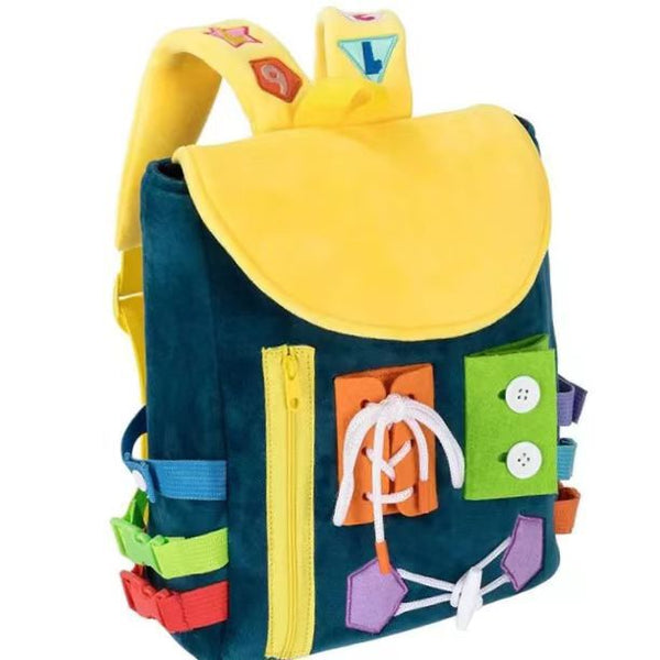 Toddler Busy Board Backpack With Buckles And Learning Activity Toys Develop Basic Life Skills Mostorepro.com