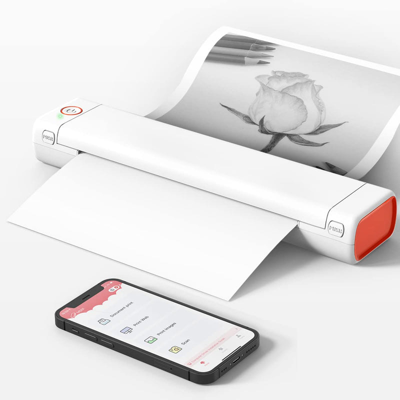 A4 Portable Printers Wireless For Travel Bluetooth Thermal Printer, Suitable For Mobile Office,Support Tattoo Paper Phomemo M08F Mostorepro.com