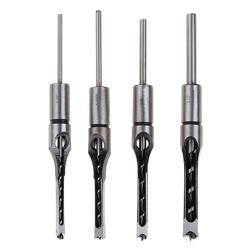 Square Auger Drill Bit Cut Mortising Chisel Woodworking Tool Set American Varieties