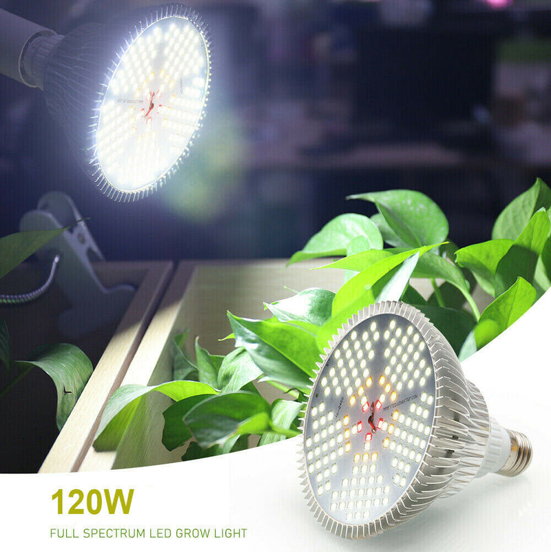 120W LED Grow Light Lamp E27 Grow Lamp Full Spectrum White Hydroponic Plants Veg American Varieties