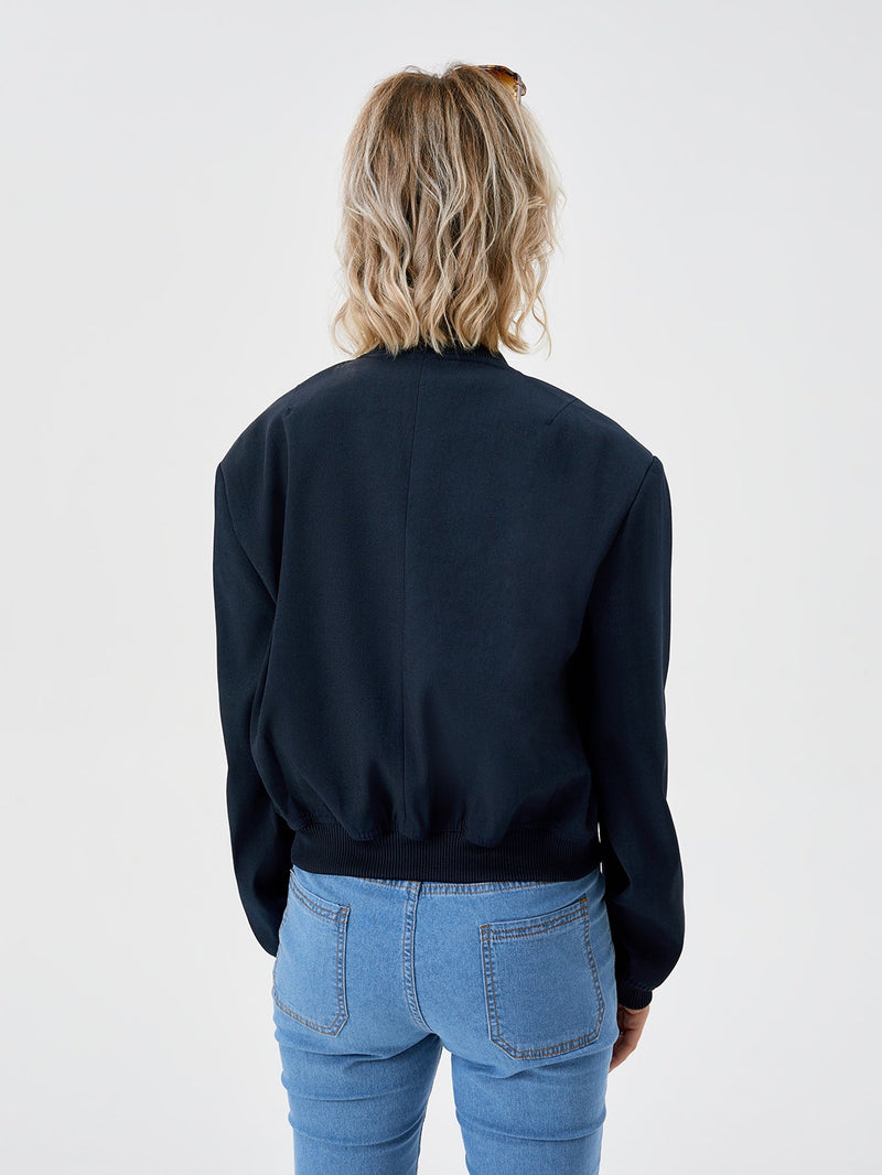 Women's Lightweight Cropped Bomber Jacket Casual Long Sleeve Varsity Jacket With Pocket Fashion Y2k Jacket Streetwear American Varieties