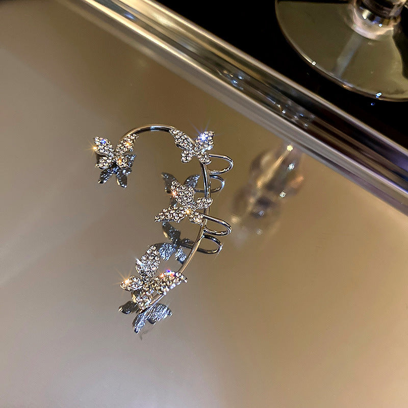 Korea Diamond Butterfly Ear Hook Without Pierced Bone Clip Mostore.com