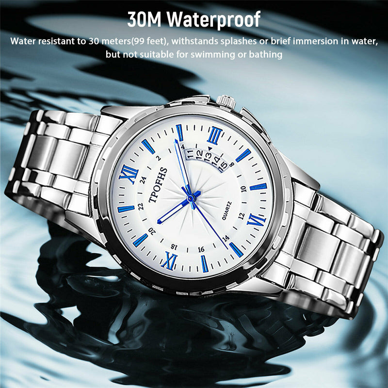 Classic Men's Watch Stainless Steel Wristwatch For Men Quartz Luxury Waterproof Mostore.com