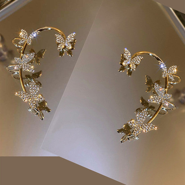 Korea Diamond Butterfly Ear Hook Without Pierced Bone Clip Mostore.com
