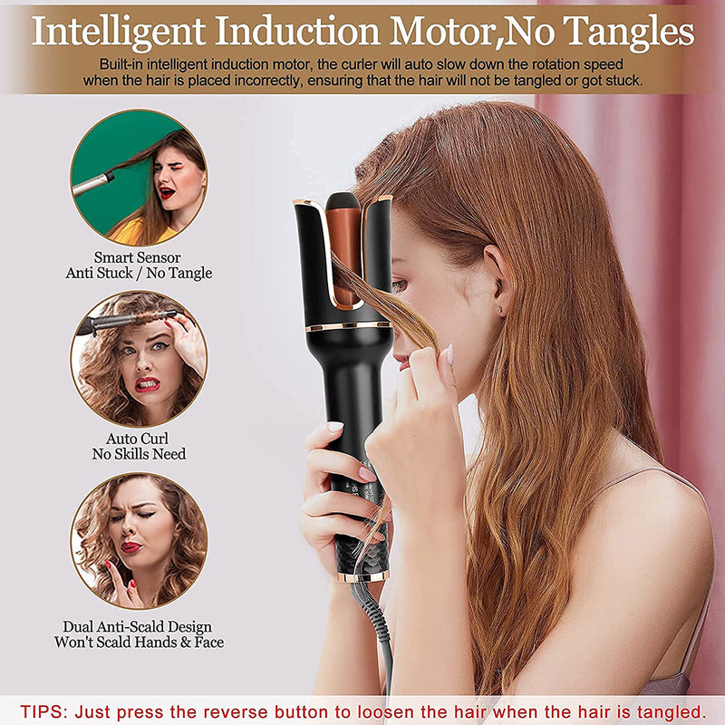 Automatic Curling Iron Air Curling Flat Iron Magic Wand Wave Styling Automatic Rotating Curling Wand Salon Styling Mostore.com