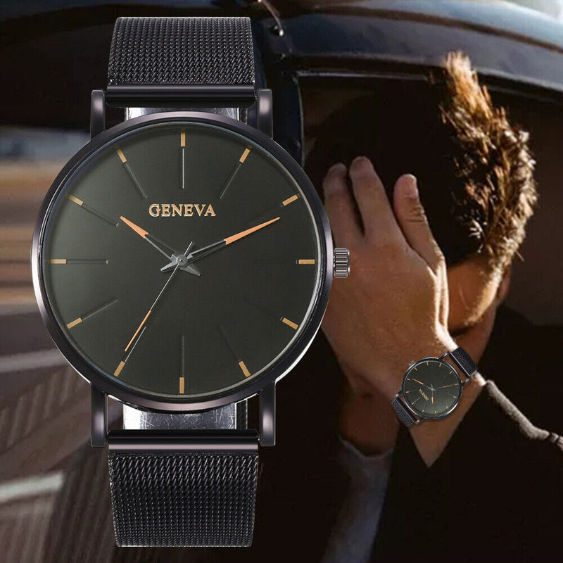 Luxury Men's Quartz Watch Stainless Steel Analog Ultra Thin Waterproof Business Mostore.com