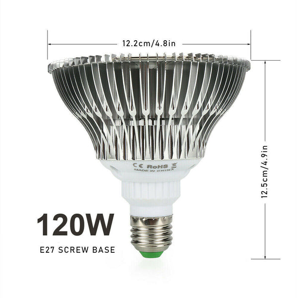 120W LED Grow Light Lamp E27 Grow Lamp Full Spectrum White Hydroponic Plants Veg American Varieties