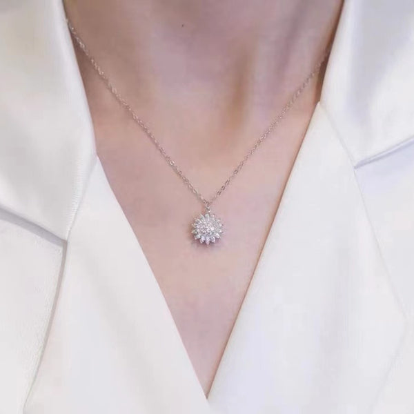 Rotatable Sunflower Necklace Full Of Diamonds Mostore.com