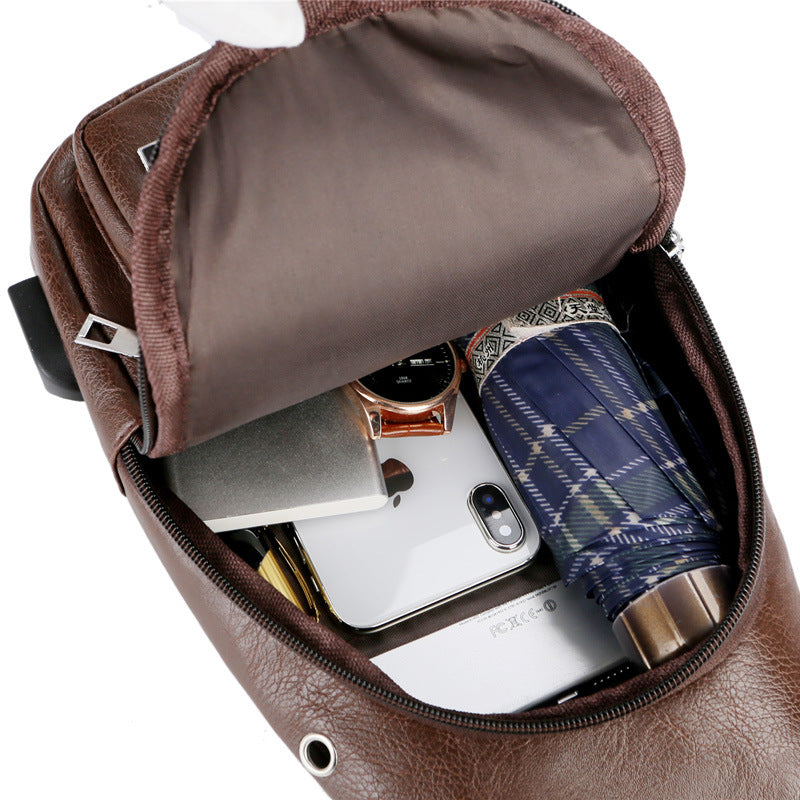 USB Portable Charging Chest Bag Messenger Bag Mostore.com