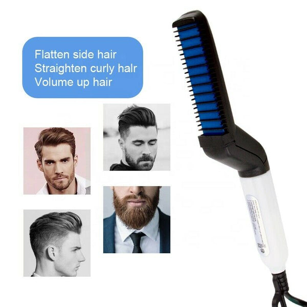 Hair Straightener Men Multifunctional Comb Curling Electric Brush Professional Hair Comb Brush Beard Straightener Hair Curler Fast Heating Styling Tools Mostore.com
