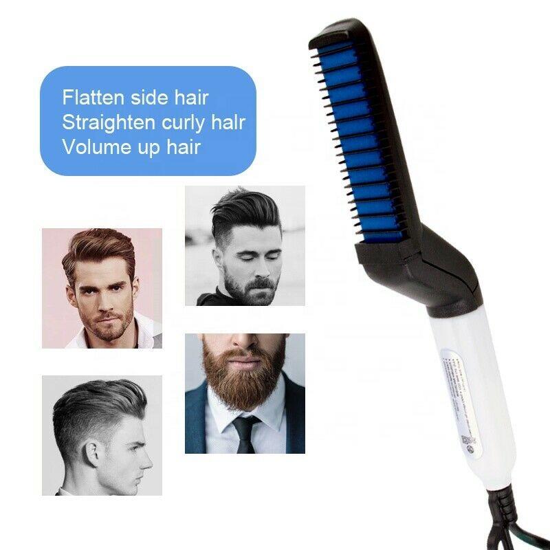 Hair Straightener Men Multifunctional Comb Curling Electric Brush Professional Hair Comb Brush Beard Straightener Hair Curler Fast Heating Styling Tools Mostore.com