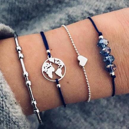 Bead Chain Bracelet Set Anklet Mostore.com