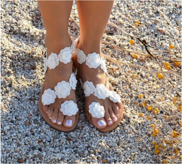 Manufacturers produce summer foreign trade new pu toe flowers flat bottom set ladies fashion large size sandals women now Mostore.com