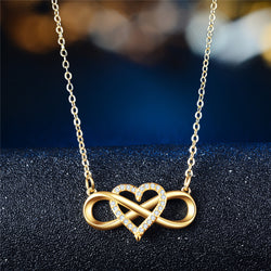 Tie Love Heart Micro Inlay Series Pendant Necklace Mostore.com