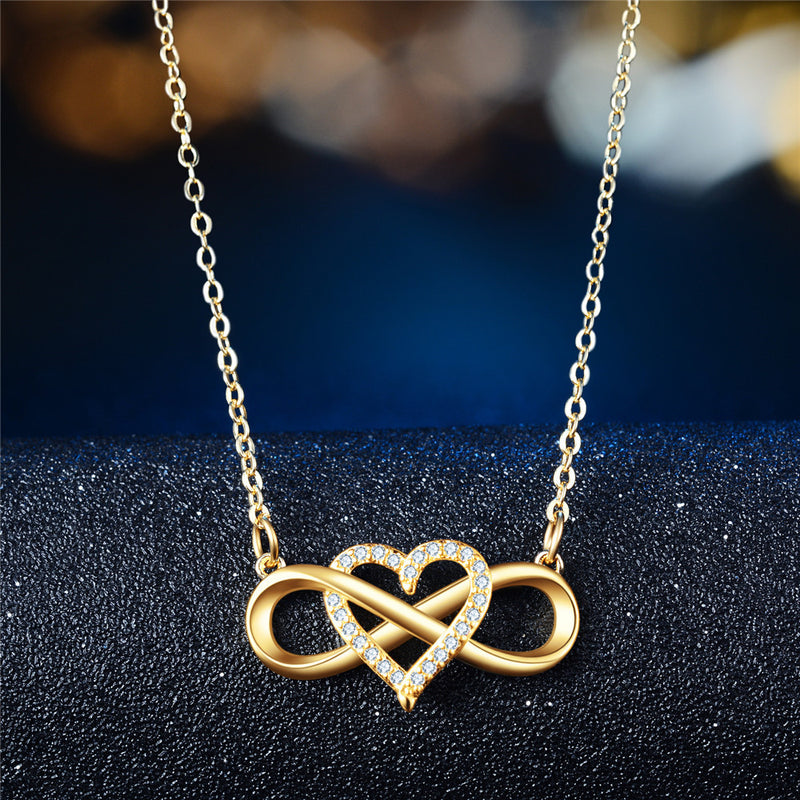 Tie Love Heart Micro Inlay Series Pendant Necklace Mostore.com