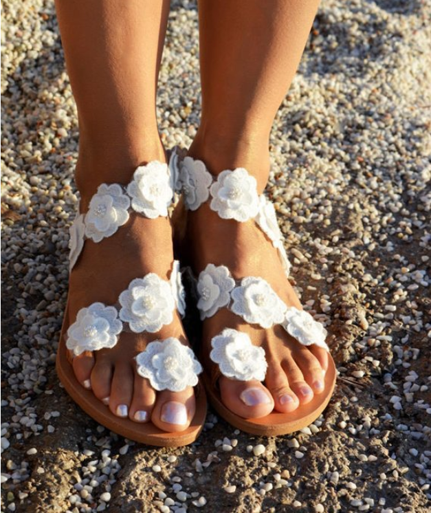 Manufacturers produce summer foreign trade new pu toe flowers flat bottom set ladies fashion large size sandals women now Mostore.com