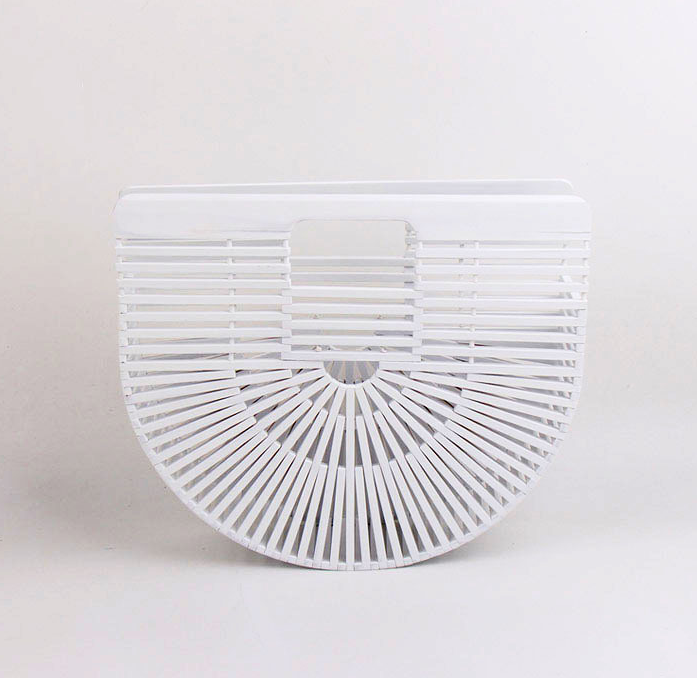 Handmade bamboo bag, clutch bag, portable bamboo basket, semi-circular bamboo bag Mostore.com