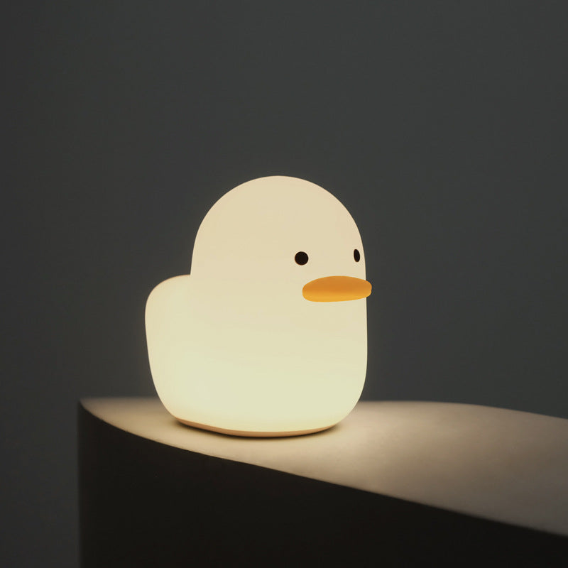 Nordic Cute Lovely Cartoon Dull Duck Led Night Light Silicone USB Charging NightLight Holiday Gifts Kids Room Bedside Bedroom American Varieties