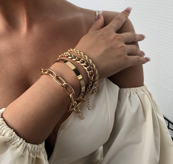 Thick chain alloy bracelet Mostore.com