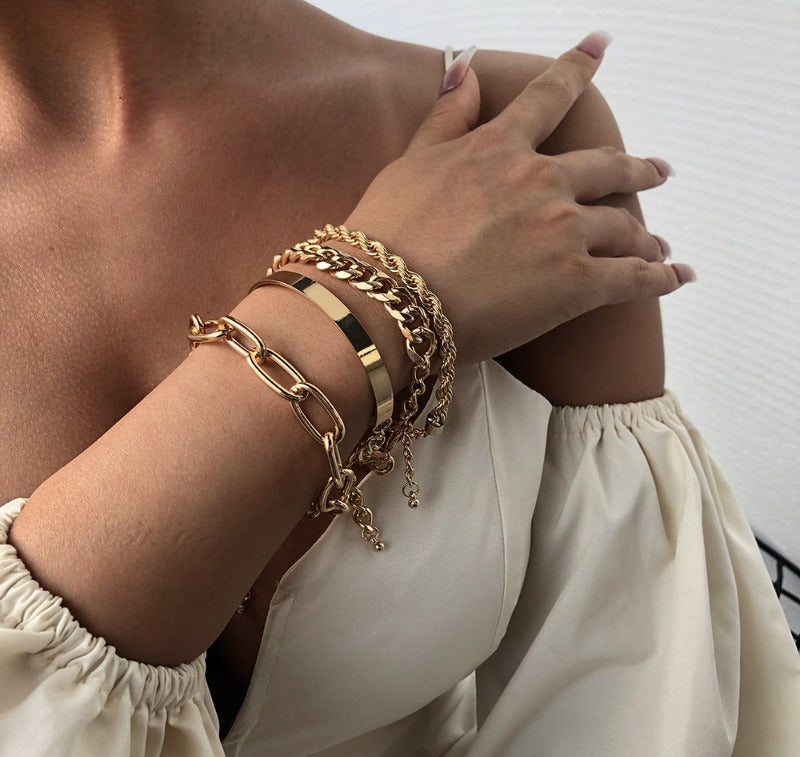 Thick chain alloy bracelet Mostore.com