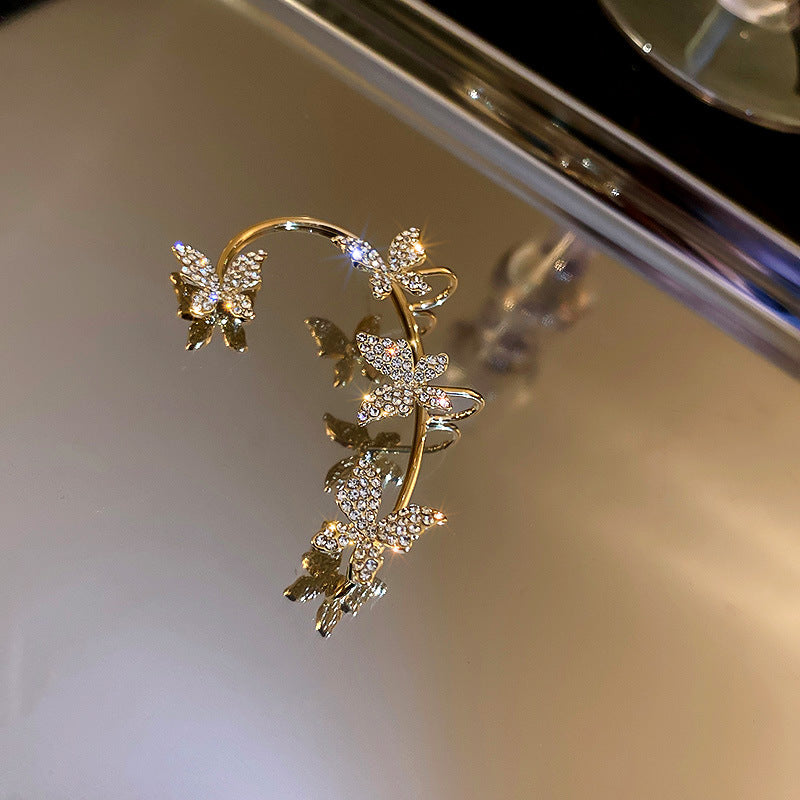Korea Diamond Butterfly Ear Hook Without Pierced Bone Clip Mostore.com