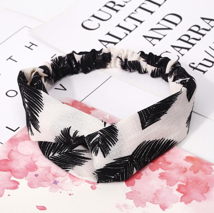 Women Retro Style Hairband floral Print Headband Cross Mostore.com