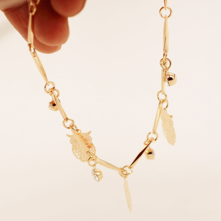 Ethnic Style Golden Owl Tassel Bracelet Mostore.com