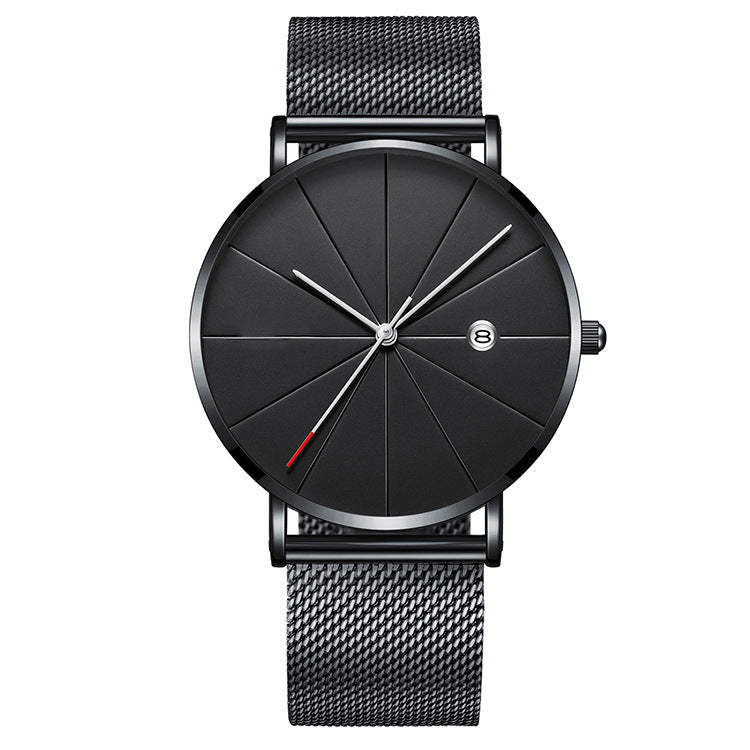 Simple calendar watch male creative waterproof quartz watch Mostore.com