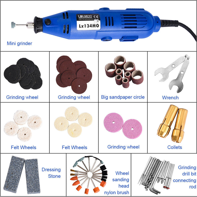 Rotary Tool Set Accessory Kit 80 PC  Grinding Sanding Polishing  Case American Varieties