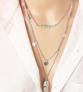 Double-layer Triangle Necklace Multi-layer Clavicle Chain Mostore.com