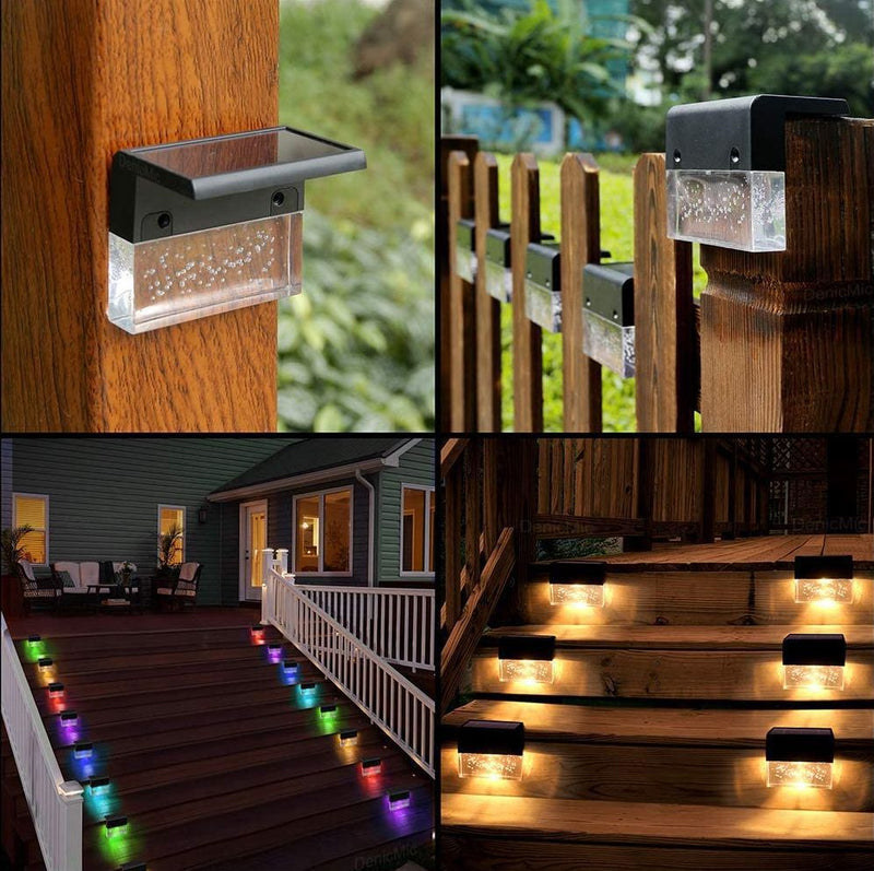 Waterproof New RGB LED Solar Light Step Fence Light American Varieties