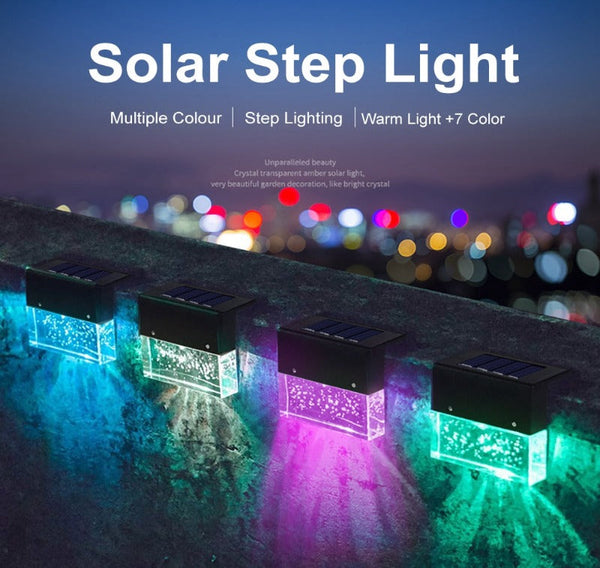 Waterproof New RGB LED Solar Light Step Fence Light American Varieties