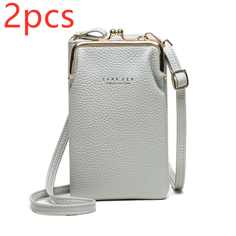 Fashion Lychee Pattern Solid Color Diagonal Shoulder Bag Mostore.com