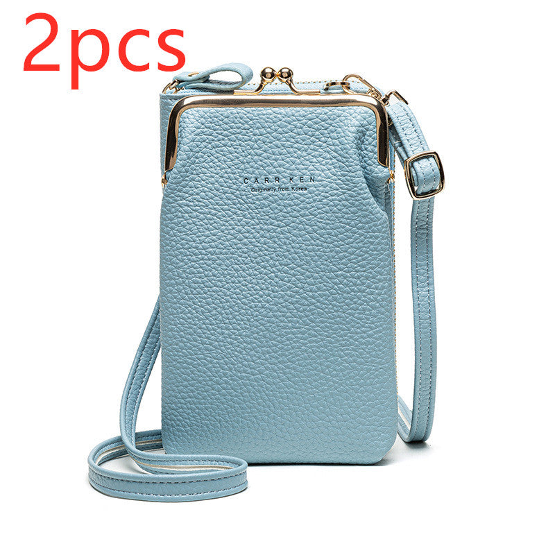Fashion Lychee Pattern Solid Color Diagonal Shoulder Bag Mostore.com