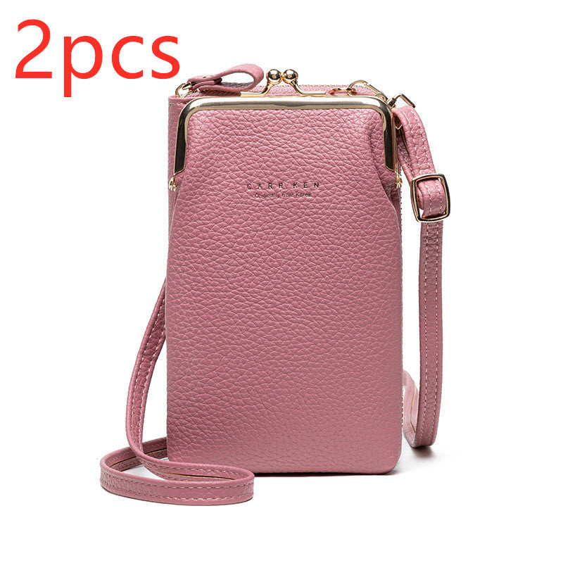 Fashion Lychee Pattern Solid Color Diagonal Shoulder Bag Mostore.com