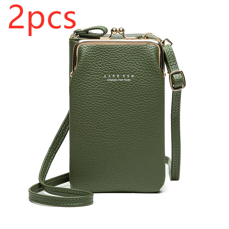 Fashion Lychee Pattern Solid Color Diagonal Shoulder Bag Mostore.com