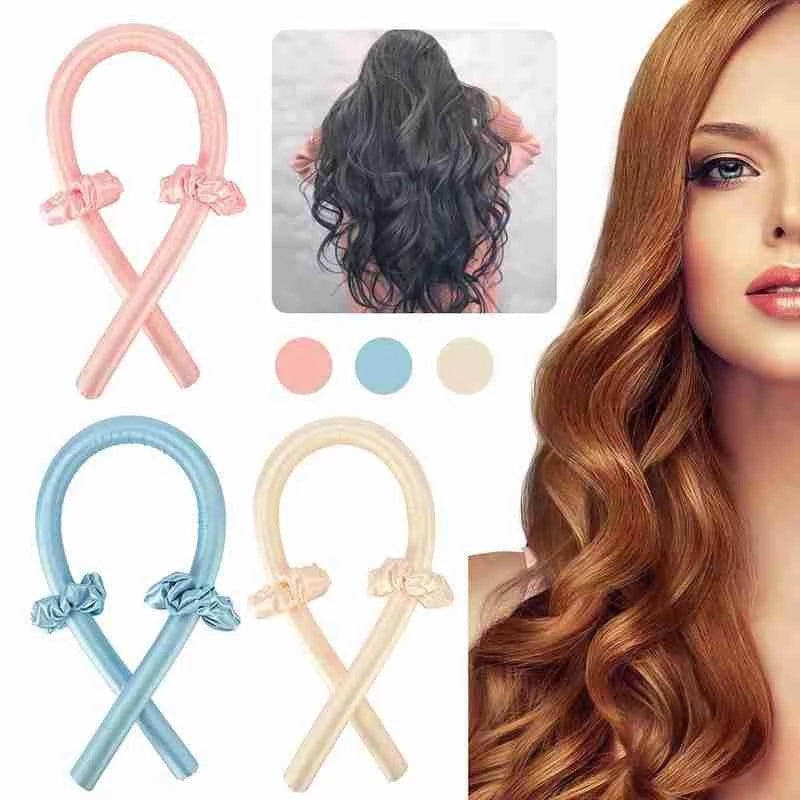 Heatless Curling Rod Curls Silk Ribbon Curlers Sleeping Soft Headband Wave Mostore.com