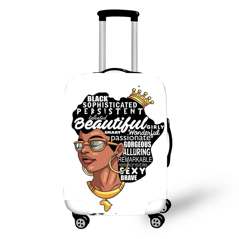 Nopersonality African Art Girl Travel Accessories Luggage Cover Suitcase Protection Baggage Dust Cover Stretch Fabrics 18-30inch Mostore.com