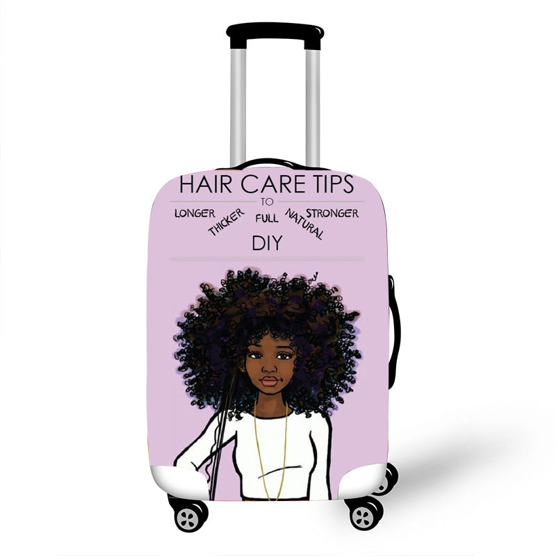Nopersonality African Art Girl Travel Accessories Luggage Cover Suitcase Protection Baggage Dust Cover Stretch Fabrics 18-30inch Mostore.com