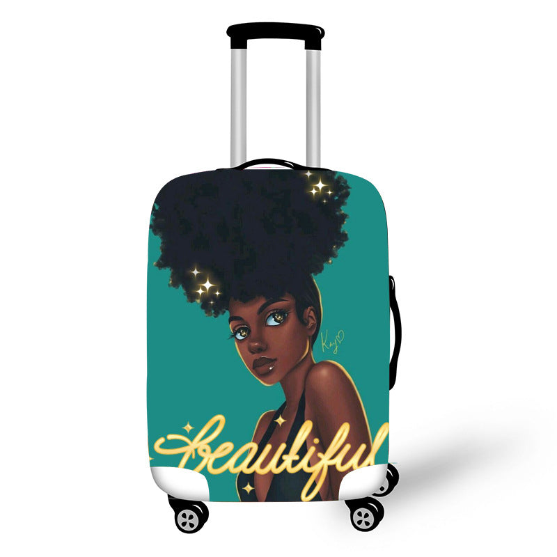 Nopersonality African Art Girl Travel Accessories Luggage Cover Suitcase Protection Baggage Dust Cover Stretch Fabrics 18-30inch Mostore.com