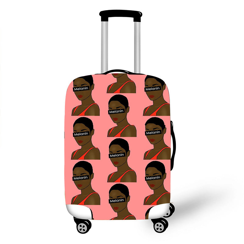 Nopersonality African Art Girl Travel Accessories Luggage Cover Suitcase Protection Baggage Dust Cover Stretch Fabrics 18-30inch Mostore.com