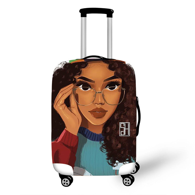 Nopersonality African Art Girl Travel Accessories Luggage Cover Suitcase Protection Baggage Dust Cover Stretch Fabrics 18-30inch Mostore.com