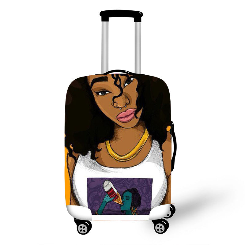 Nopersonality African Art Girl Travel Accessories Luggage Cover Suitcase Protection Baggage Dust Cover Stretch Fabrics 18-30inch Mostore.com