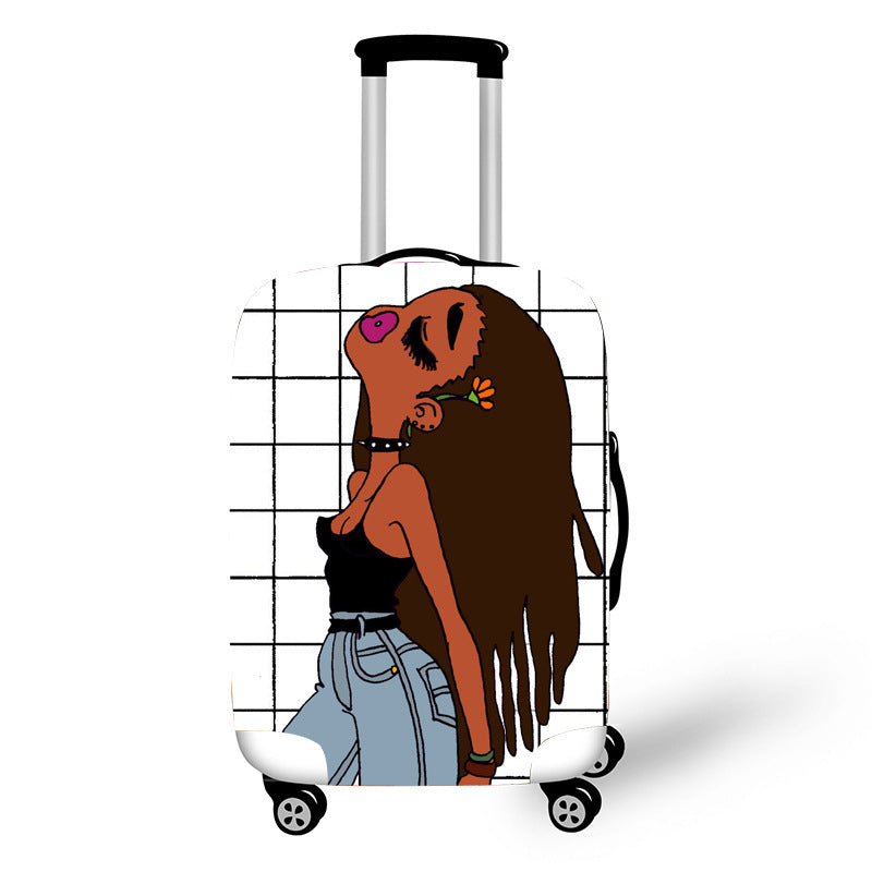 Nopersonality African Art Girl Travel Accessories Luggage Cover Suitcase Protection Baggage Dust Cover Stretch Fabrics 18-30inch Mostore.com