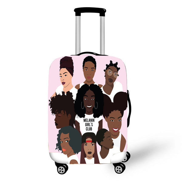 Nopersonality African Art Girl Travel Accessories Luggage Cover Suitcase Protection Baggage Dust Cover Stretch Fabrics 18-30inch Mostore.com