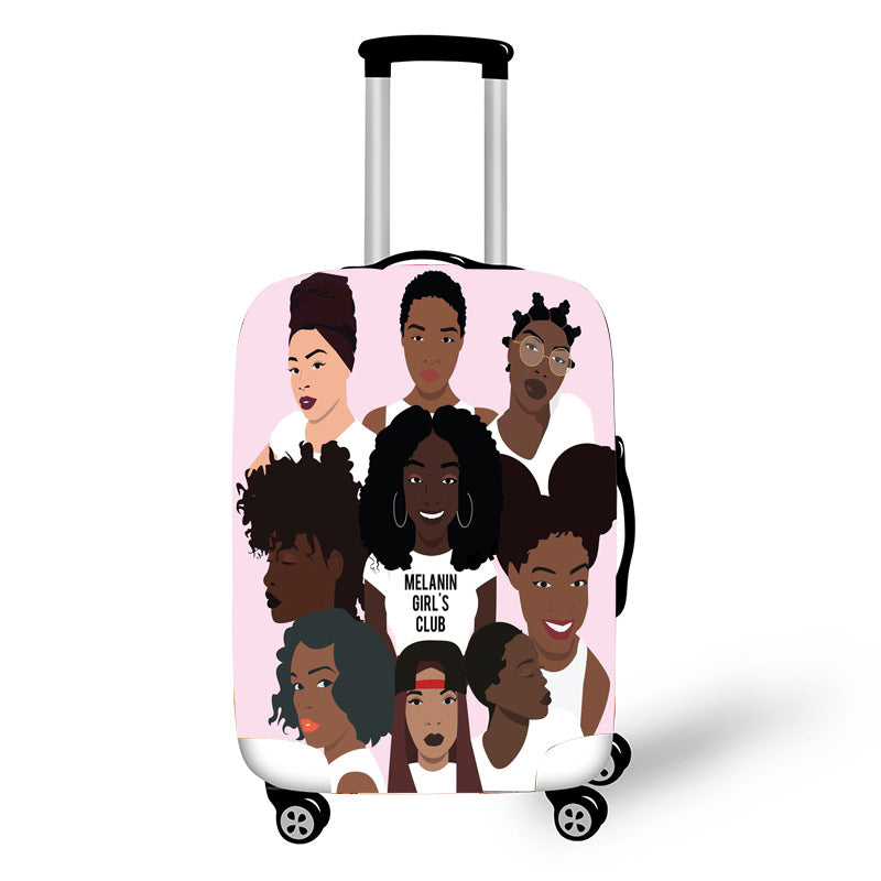 Nopersonality African Art Girl Travel Accessories Luggage Cover Suitcase Protection Baggage Dust Cover Stretch Fabrics 18-30inch Mostore.com