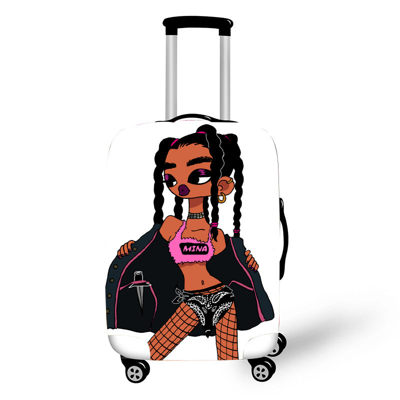 Nopersonality African Art Girl Travel Accessories Luggage Cover Suitcase Protection Baggage Dust Cover Stretch Fabrics 18-30inch Mostore.com