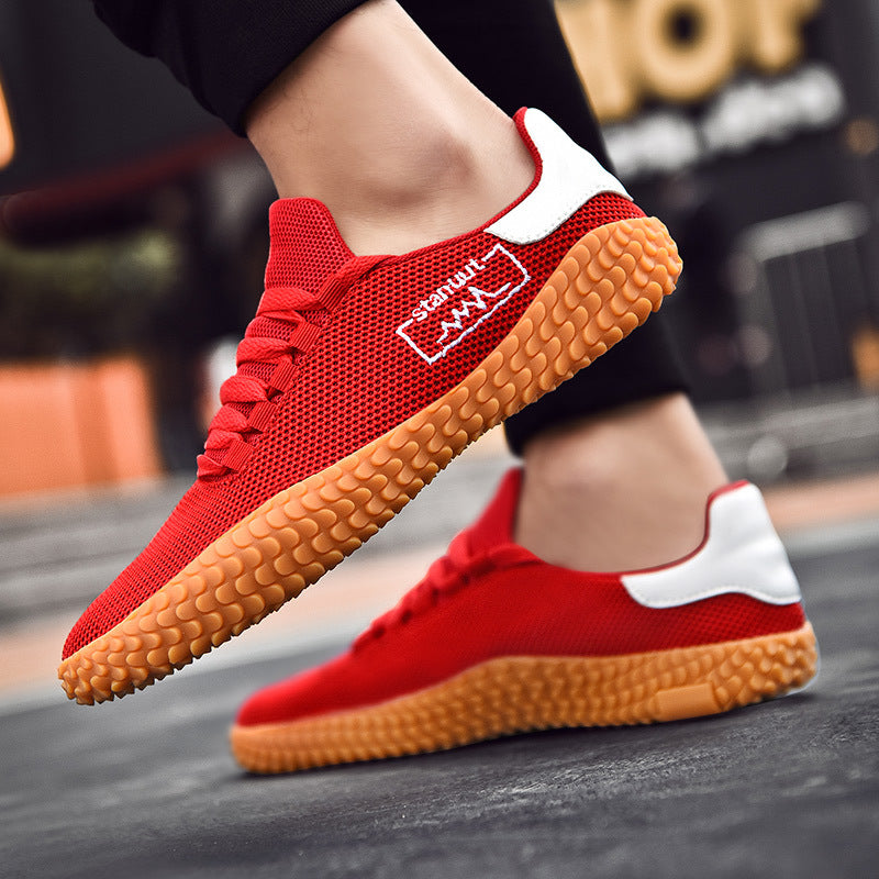 Spring and Summer Flying Woven Casual Shoes Large Men's Shoes Beathable Korean Forrest Gump Sneakers Mostore.com