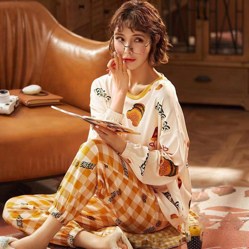 Spring And Autumn Pajamas Women\'S Long Sleeve Pure Cotton Leisure Home Clothes