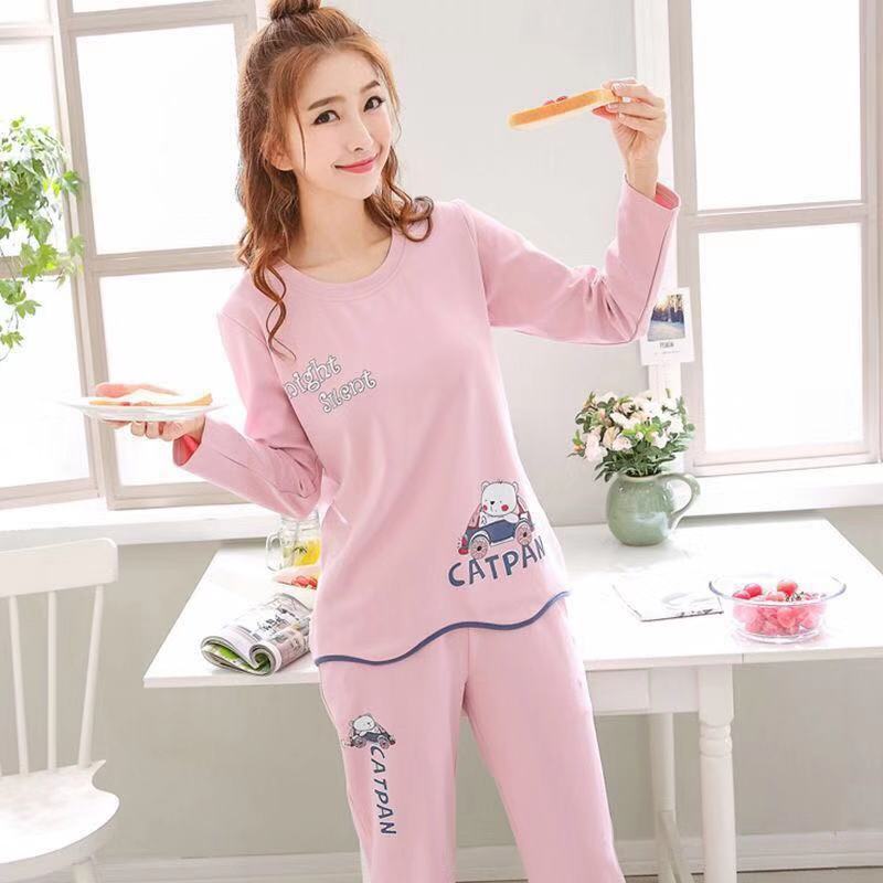 Spring And Autumn Pajamas Women\'S Long Sleeve Pure Cotton Leisure Home Clothes